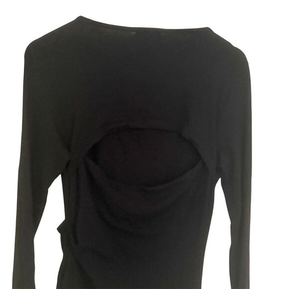 Sundry Black Drape Cutout Dress - Picture 7 of 11